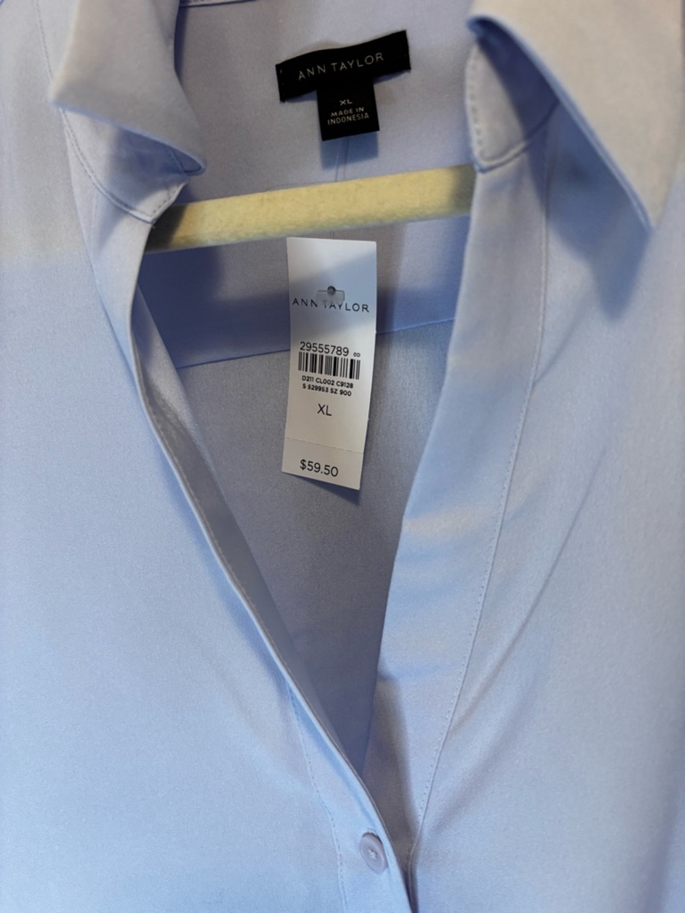 Ann Taylor Pale Blue Button-Front Shirt